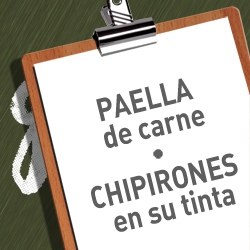 PAELLA DE CARNE + CHIPIRONES EN SU TINTA